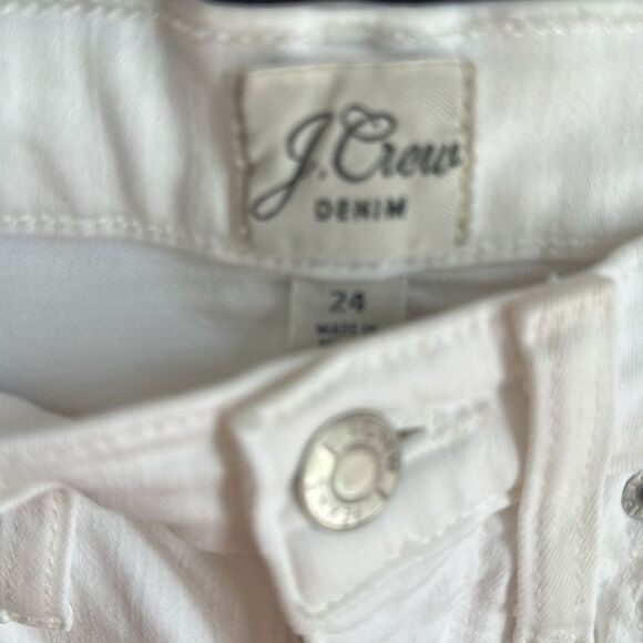 J Crew Flare Crop Jean in White Denim Signature Stretch Women's 24 - Picture 2 of 5